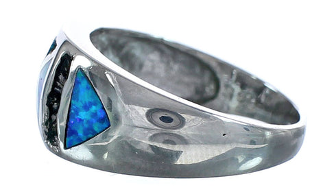 Sterling Silver Southwestern Blue Opal Ring Size 7 MX121600